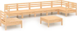 vidaXL Juego De Muebles De Jard&iacute;n 8 Piezas Madera Maciza De Pino Vidaxl