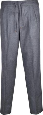 Brunello Cucinelli Classico Kostuumbroek - Heren - Nette broeken - Grijs - M - Wol - Broeken