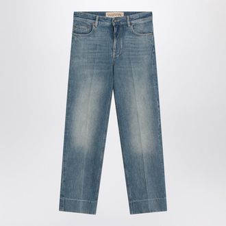 Valentino Faded Effect Blue Jeans