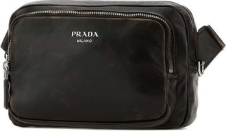 Prada Mens Nappa Crossbody Bag Brown Leather