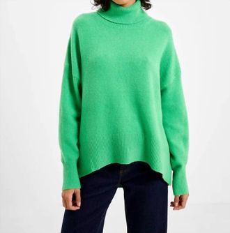 French Connection Vhari High Neck Jumper In Pop Green