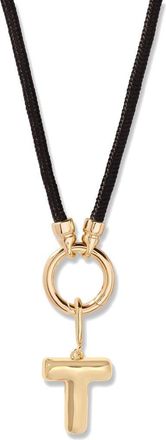 Brook & York Kai Initial Charm Necklace in Gold/Black T at Nordstrom