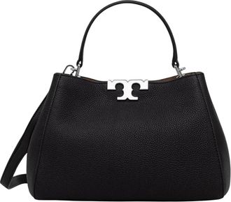 Tory Burch Eleanor Soft Satchel - Dames - Handtassen - Zwart - ONE Size - Leer - Tassen