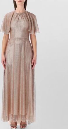 Alberta Ferretti sequined cape-sleeve maxi dress