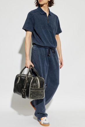 Off-white Sweatpants With Printed Logo, Mens, Navy Blue