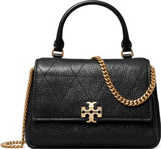 Tory Burch Tassen, Dames, Zwart, ONE Size, Leer, Mini Charlie Quilted Top-Handle Crossbody