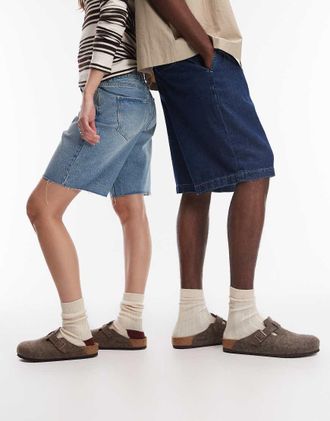 Birkenstock Boston - Zoccoli in lana color cacao-Marrone