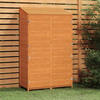 Berkfield Home Garden Shed Brown 102x52x174.5 cm Solid Wood Fir