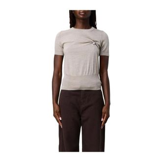 Liu Jo Truien & Vesten, Dames, Grijs, XS, Wol, Trui met korte mouwen