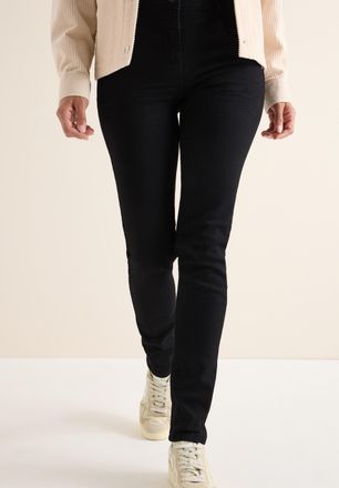 Cecil Slim-fit-Jeans CECIL Style Vicky, Damen, Gr. 28, L&auml;nge 32, schwarz, Denim/Jeans, Obermaterial: 75% Baumwolle, 23% Polyester, 2% Elasthan. Futter: 52% 