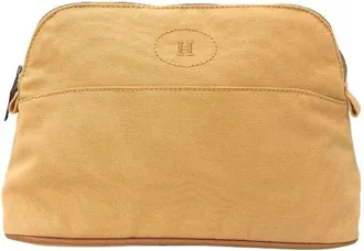 Herm&egrave;s Beige Cotton Canvas Pouch (Pre-Owned)