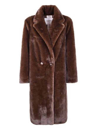 VALENTINI 1972 double-breasted faux-fur coat - women - Artificial Fur - 44 - Brown