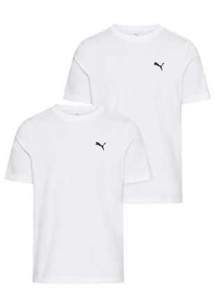 Puma T-Shirt PUMA ESS LOGO TEE MULTIPACK M, Herren, Gr. 4XL, weiss (puma wei&szlig;, puma wei&szlig;), Jersey, Obermaterial: 100% Baumwolle, regular fit normal, Rundha