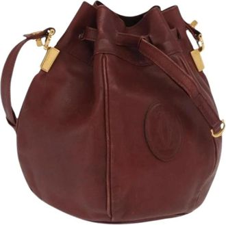 Cartier Pre-owned Bucket Bags, female, Red, Size: ONE SIZE Pre-owned Leather Bucket Bag