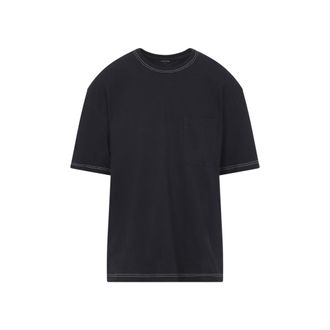 Christophe Lemaire Blue Crewneck Chest Pocket T-Shirt