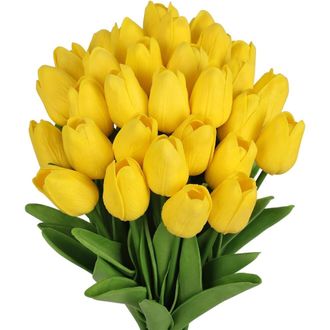 OEM 10 Tulipanes Artificiales De Color Rosa, Ideales Para Ramos, Centros De Mesa Y Decoraci&oacute;n De Interiores Y Exteriores Se Pueden Combinar Con Diversos A