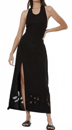 Young Fabulous & Broke Christina Halter Dress In Black Pigment