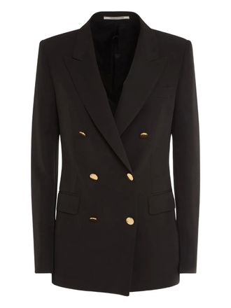 Tagliatore twill double-breasted blazer - women - Polyester/Elastane/Virgin Wool/Cupro - 44 - Black