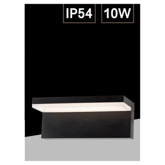 Trade Shop Trade Shop Traesio - Trade Shop - Applique Da Muro Per Esterno Led 10 W Lampada Da Parete Nero Facciata Ip54 B82-n