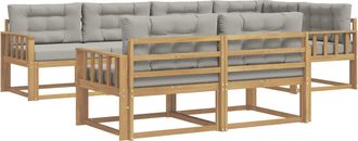 vidaXL Conjunto De Sof&aacute;s De Exterior 6 Uds. Blanco Y Gris Claro Vidaxl