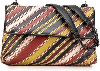 Bottega Veneta Pre-owned Bottega Veneta Small Leather Embroidered Stripe Olimpia Shoulder Bag Ladies B059610471