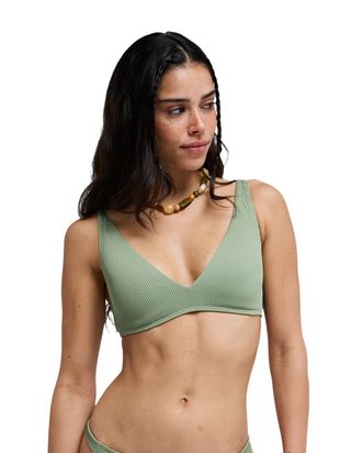 Roxy Triangel-Bikini-Top ROXY Roxy Love Elongated Tri, Damen, Gr. XXL, Cup B, oil gr&uuml;n, Obermaterial: 91% Nylon, 9% Elasthan;, Bikini-Oberteile Triangel-Bi