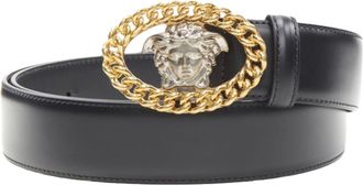 Versace Medusa chain silver buckle belt
