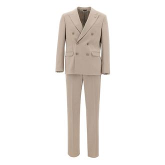 Manuel Ritz Kostuums, Heren, Beige, L, Double-Breasted Suit