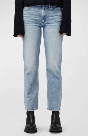 Rag & Bone Harlow Mid Rise Ankle Straight Jeans In Blue