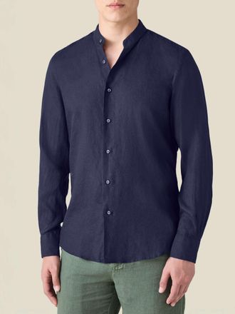 Luca Faloni Midnight Blue Linen Versilia Shirt