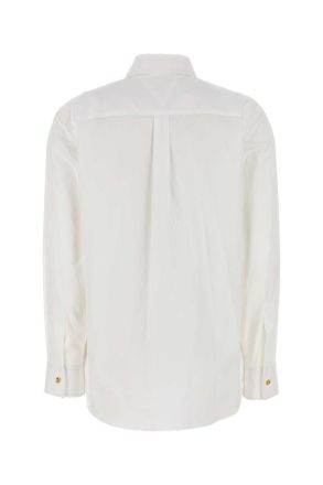 Bottega Veneta Womens White Poplin Shirt Exterior: Cotton Camicie
