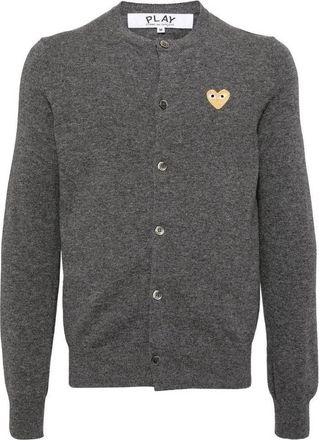Comme Des Gar&ccedil;ons (WMNS) COMME des GARCONS PLAY FW25 Gold Heart Cardigan Grey AX-N049-051-3