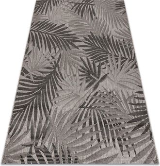 RugsX Rugsx - Alfombra De Cuerda Sisal Floorlux 20504 Hojas Selva Plateado/negro Beige 160x230 Cm