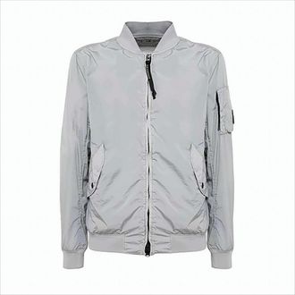 C.P. Company Lightweight Silver Bomber Jacket With Modern Design