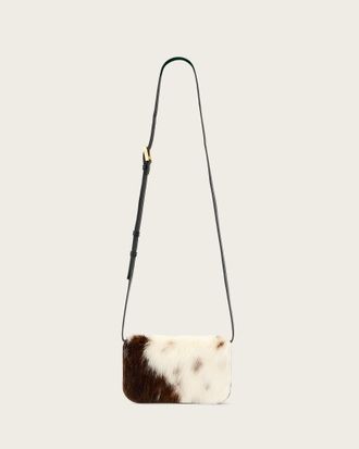 AllSaints Maeve Cow Print Crossbody Bag