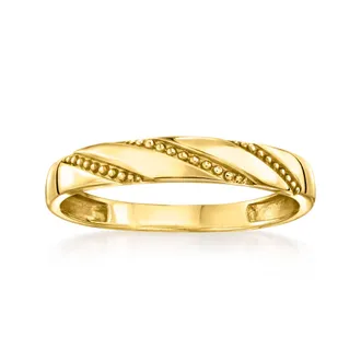 Ross-Simons Italian 10kt Yellow Gold Beaded Stripe Ring