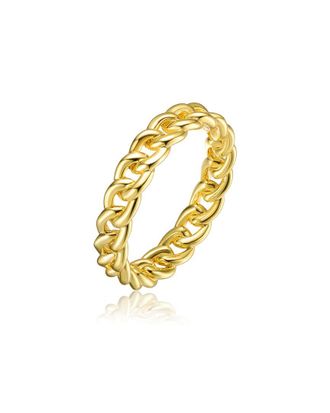 Genevive 14K Over Silver Cz Chain Band Ring
