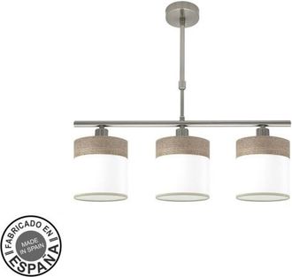 Fabrilamp Lampara Cloe 3xe14 Niquel/blanca-madera Gris Regx55x14 Cm
