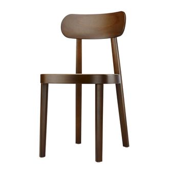 Thonet 118 Stuhl, Rohrgeflecht mit Kunststoffst&uuml;tzgewebe, Nussbaum TP 24 / Buche gebeizt