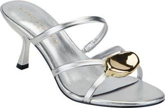 Marc Fisher Natesa Strappy Kitten Heel Sandal in Silver at Nordstrom, Size 6.5