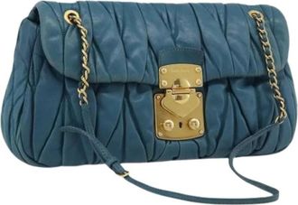 Miu Miu Pre-owned Shoulder Bag - Dames - Vintage Handtas - Blauw - ONE Size - Leer - Vintage
