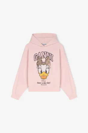 Ganni x Disney Daisy Duck Pink Cropped Hoodie Size XXS