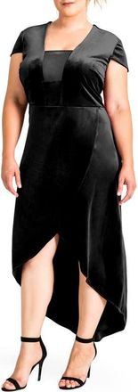 Standards & Practices Luna Velvet Dress in Black at Nordstrom, Size 1X