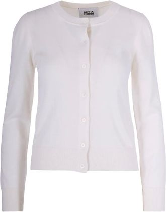 Alpha Studio button cardigan - White