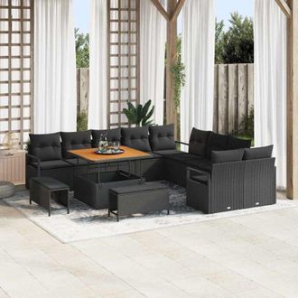 vidaXL Vidaxl - Conjunto De Sof&aacute; De Jard&iacute;n 14 Pcs Beige, Crema 110 X 55 X 71 Cm