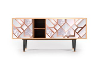 StoryZ Mueble de TV rosa claro 3 puertas L 150 cm