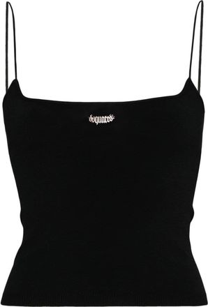 Dsquared2 logo plaque gebreide crop top