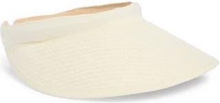 Calvin Klein Straw Visor in Ivory at Nordstrom Rack