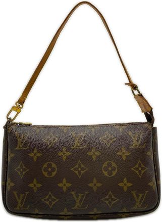 Louis Vuitton Brown Coated Canvas Leather Pouch (Pre-Owned)