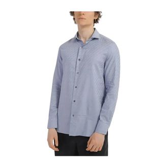 Emporio Armani Cotton Shirt - Heren - Casual Overhemden - Blauw - L - Katoen - Overhemden